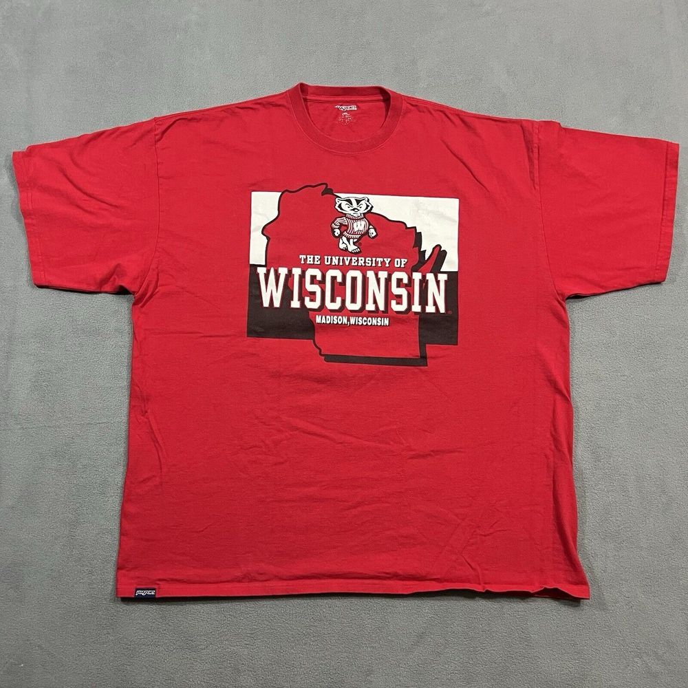 Wisconsin Badgers T Shirt‎ Mens 3XL Red Jansport College University Bucky NCAA